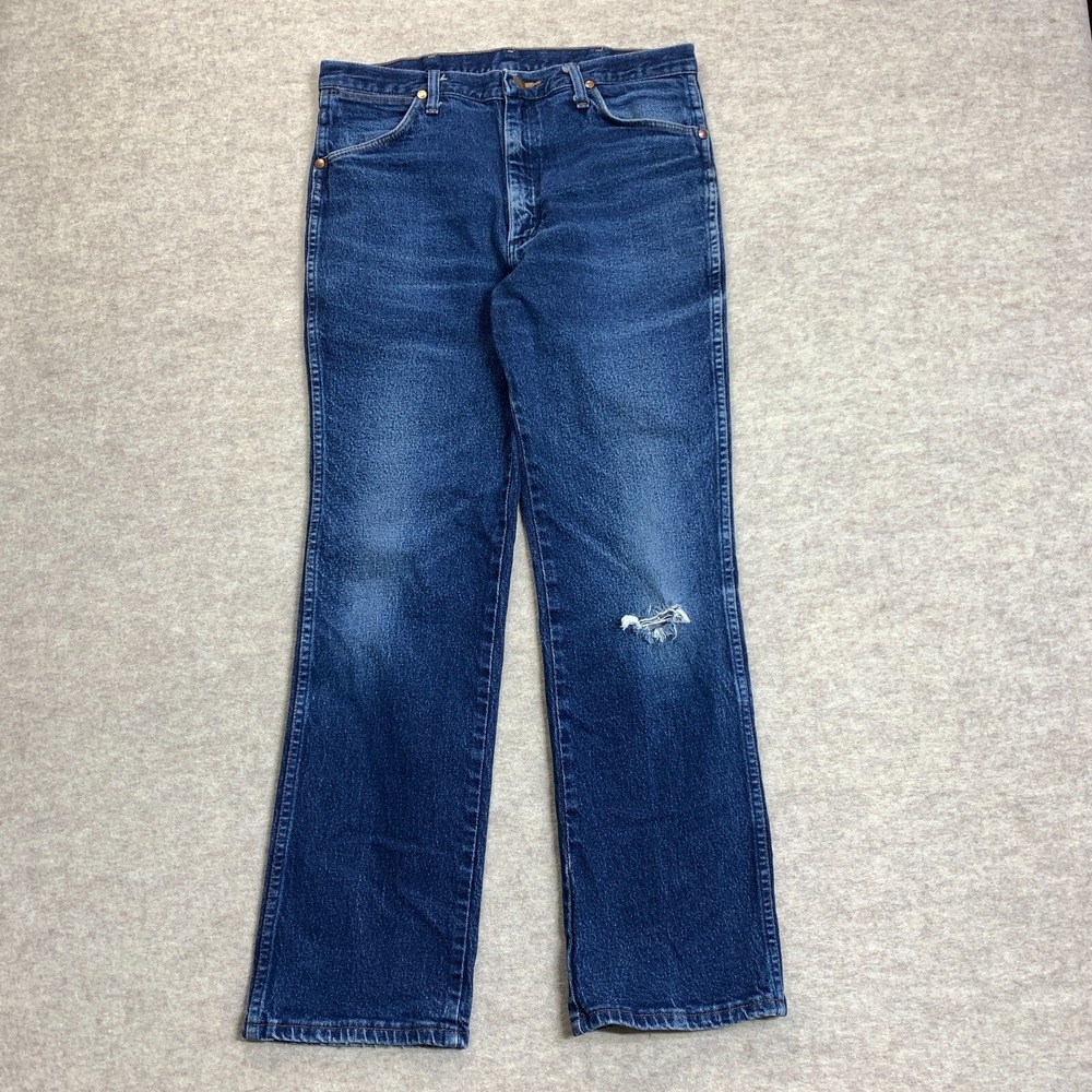 Wrangler Jeans 32x29 Blue Pants Cowboy Cut Stretch 937STR  Faded Denim Tag 34x30